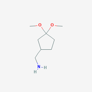 molecular formula C8H17NO2 B13563464 (3,3-Dimethoxycyclopentyl)methanamine 