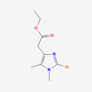 molecular formula C9H13BrN2O2 B13563521 ethyl2-(2-bromo-1,5-dimethyl-1H-imidazol-4-yl)acetate 