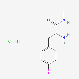 molecular formula C10H14ClIN2O B13563528 2-amino-3-(4-iodophenyl)-N-methylpropanamidehydrochloride 