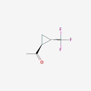 molecular formula C6H7F3O B13563531 1-[(1S,2S)-2-(trifluoromethyl)cyclopropyl]ethan-1-one 