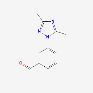 molecular formula C12H13N3O B13563552 1-(3-(3,5-Dimethyl-1h-1,2,4-triazol-1-yl)phenyl)ethan-1-one 