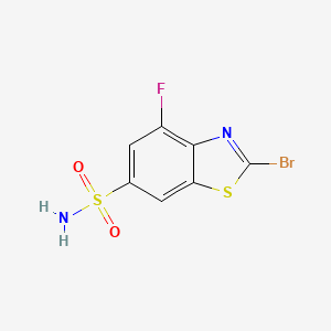 molecular formula C7H4BrFN2O2S2 B13563569 2-Bromo-4-fluoro-1,3-benzothiazole-6-sulfonamide 