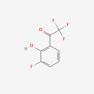 molecular formula C8H4F4O2 B13563577 2,2,2-Trifluoro-1-(3-fluoro-2-hydroxyphenyl)ethan-1-one 