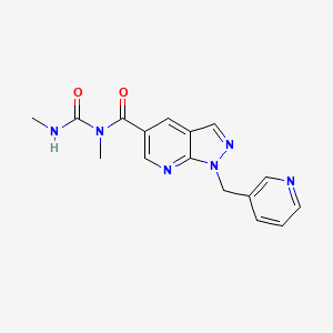 1,3-dimethyl-1-{1-[(pyridin-3-yl)methyl]-1H-pyrazolo[3,4-b]pyridine-5-carbonyl}urea