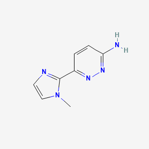 molecular formula C8H9N5 B13563608 6-(1-methyl-1H-imidazol-2-yl)pyridazin-3-amine 