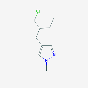 molecular formula C9H15ClN2 B13563632 4-(2-(Chloromethyl)butyl)-1-methyl-1h-pyrazole 