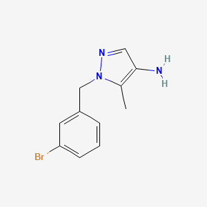 molecular formula C11H12BrN3 B13563663 1-(3-Bromobenzyl)-5-methyl-1h-pyrazol-4-amine 