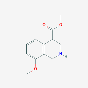 molecular formula C12H15NO3 B13563683 Methyl 8-methoxy-1,2,3,4-tetrahydroisoquinoline-4-carboxylate 