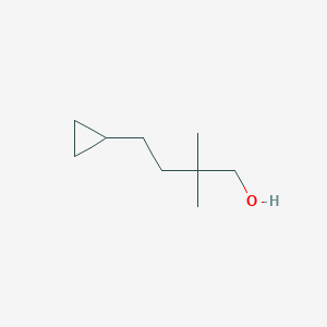 molecular formula C9H18O B13563693 4-Cyclopropyl-2,2-dimethylbutan-1-ol 