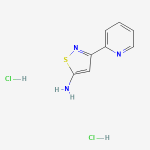 molecular formula C8H9Cl2N3S B13563707 3-(Pyridin-2-yl)-1,2-thiazol-5-aminedihydrochloride 