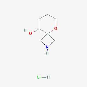 molecular formula C7H14ClNO2 B13563761 5-Oxa-2-azaspiro[3.5]nonan-9-olhydrochloride 