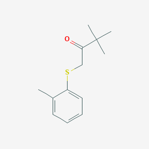 molecular formula C13H18OS B13563772 3,3-Dimethyl-1-(o-tolylthio)butan-2-one 