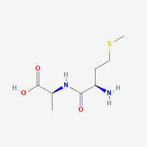 molecular formula C8H16N2O3S B13563778 (2S)-2-[(2R)-2-amino-4-(methylsulfanyl)butanamido]propanoic acid 