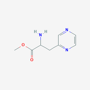 molecular formula C8H11N3O2 B13563779 Methyl 2-amino-3-(pyrazin-2-yl)propanoate 