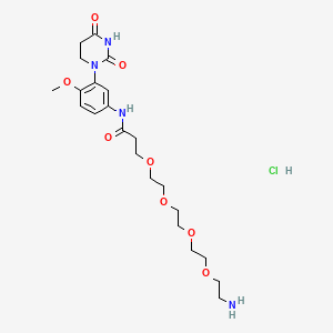 1-amino-N-[3-(2,4-dioxo-1,3-diazinan-1-yl)-4-methoxyphenyl]-3,6,9,12-tetraoxapentadecan-15-amide hydrochloride