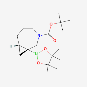 molecular formula C18H32BNO4 B13563902 tert-Butyl (1S,7R)-1-(4,4,5,5-tetramethyl-1,3,2-dioxaborolan-2-yl)-3-azabicyclo[5.1.0]octane-3-carboxylate 