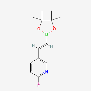 molecular formula C13H17BFNO2 B13563907 2-fluoro-5-[(E)-2-(tetramethyl-1,3,2-dioxaborolan-2-yl)ethenyl]pyridine 