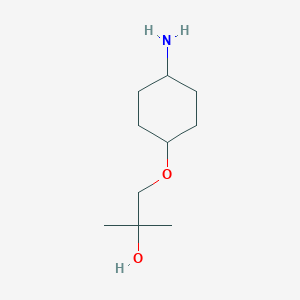 molecular formula C10H21NO2 B13563927 1-((trans-4-Aminocyclohexyl)oxy)-2-methylpropan-2-ol 