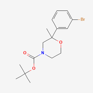 molecular formula C16H22BrNO3 B13563939 Tert-butyl2-(3-bromophenyl)-2-methylmorpholine-4-carboxylate 