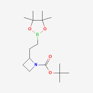 molecular formula C16H30BNO4 B13563952 Tert-butyl 2-[2-(4,4,5,5-tetramethyl-1,3,2-dioxaborolan-2-yl)ethyl]azetidine-1-carboxylate 