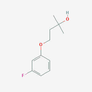 molecular formula C11H15FO2 B13563957 4-(3-Fluorophenoxy)-2-methylbutan-2-ol 