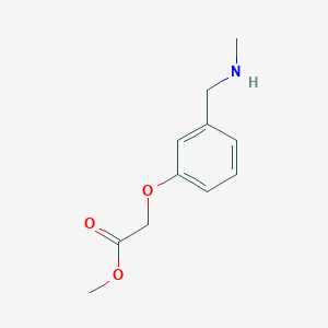 molecular formula C11H15NO3 B13563959 Methyl 2-(3-((methylamino)methyl)phenoxy)acetate 