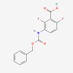 molecular formula C15H11F2NO4 B13563972 3-(((Benzyloxy)carbonyl)amino)-2,6-difluorobenzoic acid 