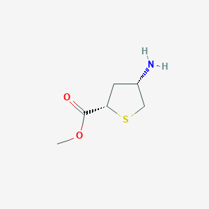 molecular formula C6H11NO2S B13563994 rac-methyl (2R,4R)-4-aminothiolane-2-carboxylate 