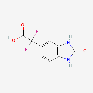 molecular formula C9H6F2N2O3 B13564008 2,2-Difluoro-2-(2-oxo-1,3-dihydrobenzimidazol-5-yl)acetic acid 