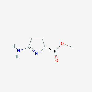 molecular formula C6H10N2O2 B13564011 2H-Pyrrole-2-carboxylicacid,5-amino-3,4-dihydro-,methylester,(R)-(9CI) 