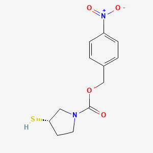 molecular formula C12H14N2O4S B1356406 (3S)-3-mercapto-1-(4-nitrobenzyloxycarbonyl)pyrrolidine 