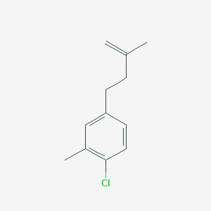 molecular formula C12H15Cl B13564096 4-(4-Chloro-3-methylphenyl)-2-methyl-1-butene 