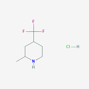 molecular formula C7H13ClF3N B13564100 2-Methyl-4-(trifluoromethyl)piperidine hydrochloride 