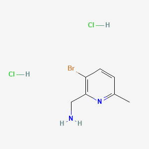 molecular formula C7H11BrCl2N2 B13564110 1-(3-Bromo-6-methylpyridin-2-yl)methanaminedihydrochloride 