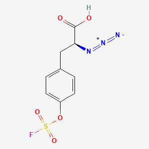 molecular formula C9H8FN3O5S B13564125 -azido-4-[(fluorosulfonyl)oxy]-, (S)-Benzenepropanoic acid 