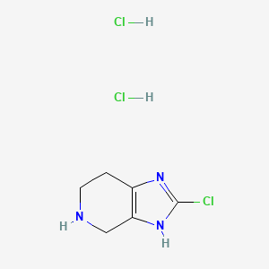 molecular formula C6H10Cl3N3 B13564225 2-chloro-3H,4H,5H,6H,7H-imidazo[4,5-c]pyridinedihydrochloride 