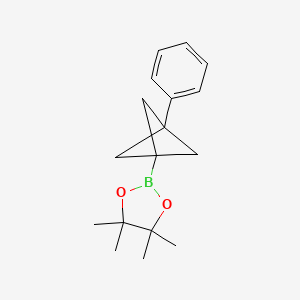 molecular formula C17H23BO2 B13564253 4,4,5,5-Tetramethyl-2-(3-phenylbicyclo[1.1.1]pentan-1-yl)-1,3,2-dioxaborolane 