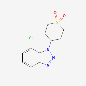 molecular formula C11H12ClN3O2S B13564265 4-(7-Chloro-1H-benzo[d][1,2,3]triazol-1-yl)tetrahydro-2H-thiopyran 1,1-dioxide 