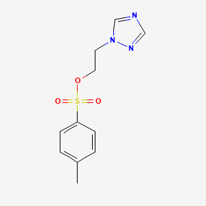 molecular formula C11H13N3O3S B13564294 1-(2-(p-Toluenesulphonyloxy)-ethyl)-1,2,4-triazole 