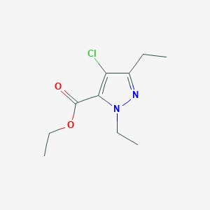 B135643 4-Chloro-1,3-diethyl-1H-pyrazole-5-carboxylic acid ethyl ester CAS No. 128537-52-0