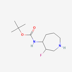 molecular formula C11H21FN2O2 B13564307 tert-butylN-(3-fluoroazepan-4-yl)carbamate 