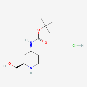 rac-tert-butylN-[(2R,4R)-2-(hydroxymethyl)piperidin-4-yl]carbamatehydrochloride,trans