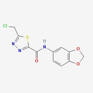 N-(1,3-dioxaindan-5-yl)-5-(chloromethyl)-1,3,4-thiadiazole-2-carboxamide