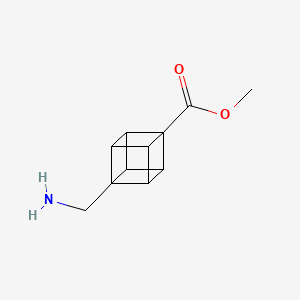 molecular formula C11H13NO2 B13564335 Methyl 8-(aminomethyl)cubane-1-carboxylate 