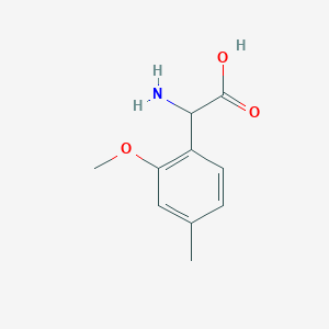 molecular formula C10H13NO3 B13564352 2-Amino-2-(2-methoxy-4-methylphenyl)acetic acid 