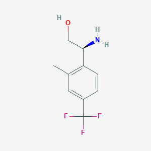 molecular formula C10H12F3NO B13564376 (S)-2-Amino-2-(2-methyl-4-(trifluoromethyl)phenyl)ethan-1-ol 