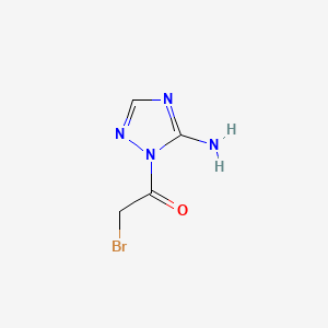 molecular formula C4H5BrN4O B13564378 1-(5-amino-1H-1,2,4-triazol-1-yl)-2-bromoethan-1-one 