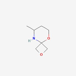 molecular formula C7H13NO2 B13564419 8-Methyl-2,5-dioxa-9-azaspiro[3.5]nonane 