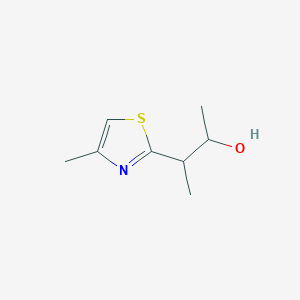 molecular formula C8H13NOS B13564430 3-(4-Methylthiazol-2-yl)butan-2-ol 