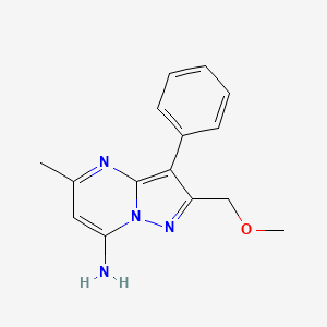 molecular formula C15H16N4O B1356445 2-(甲氧甲基)-5-甲基-3-苯基吡唑并[1,5-a]嘧啶-7-胺 CAS No. 946777-64-6